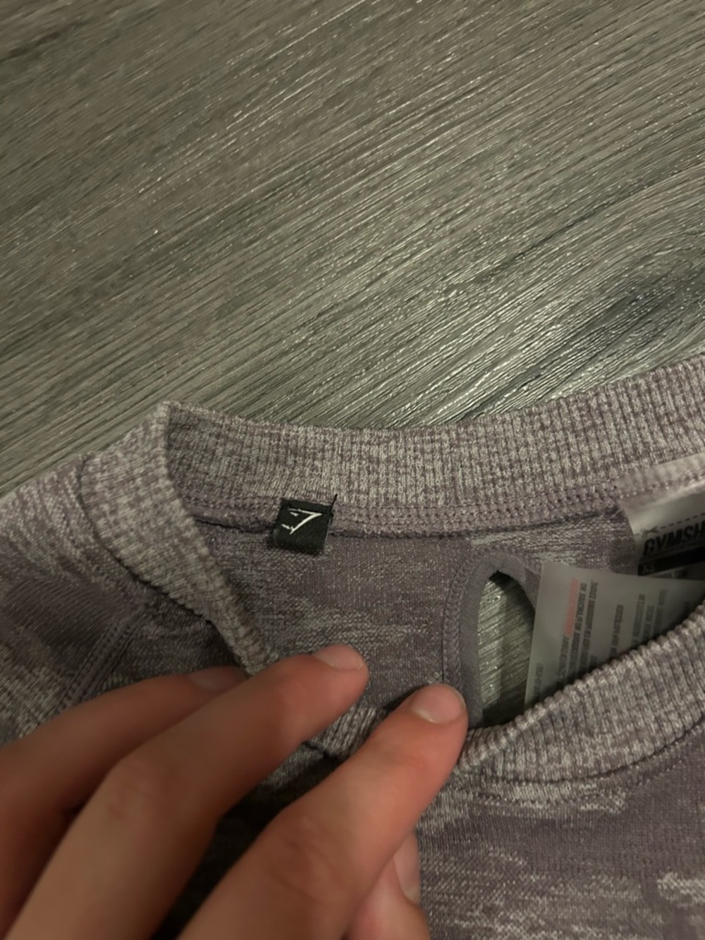 Gymshark Purple Camo Long Sleeve Crop Tee - Picture 3 of 6